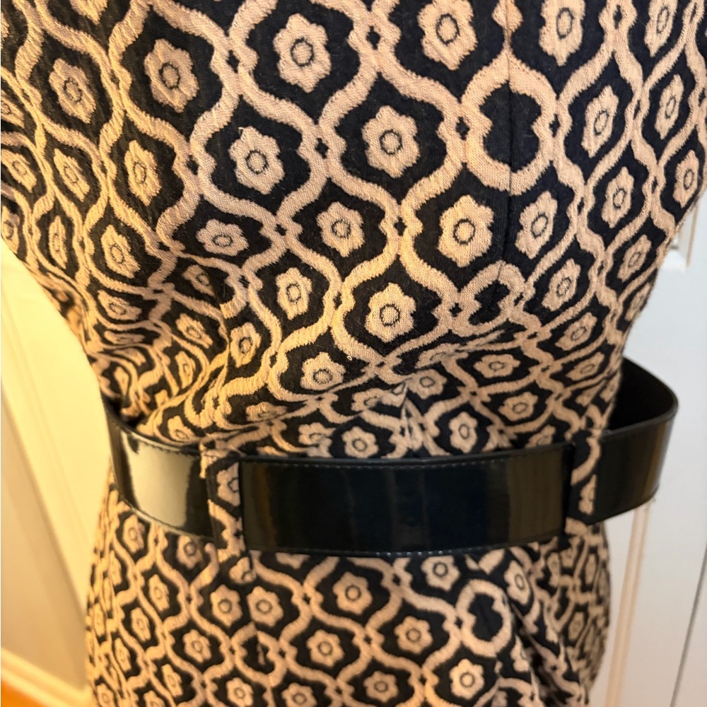 Nine West Black and Tan Geometric Midi Dress - Picture 6 of 8